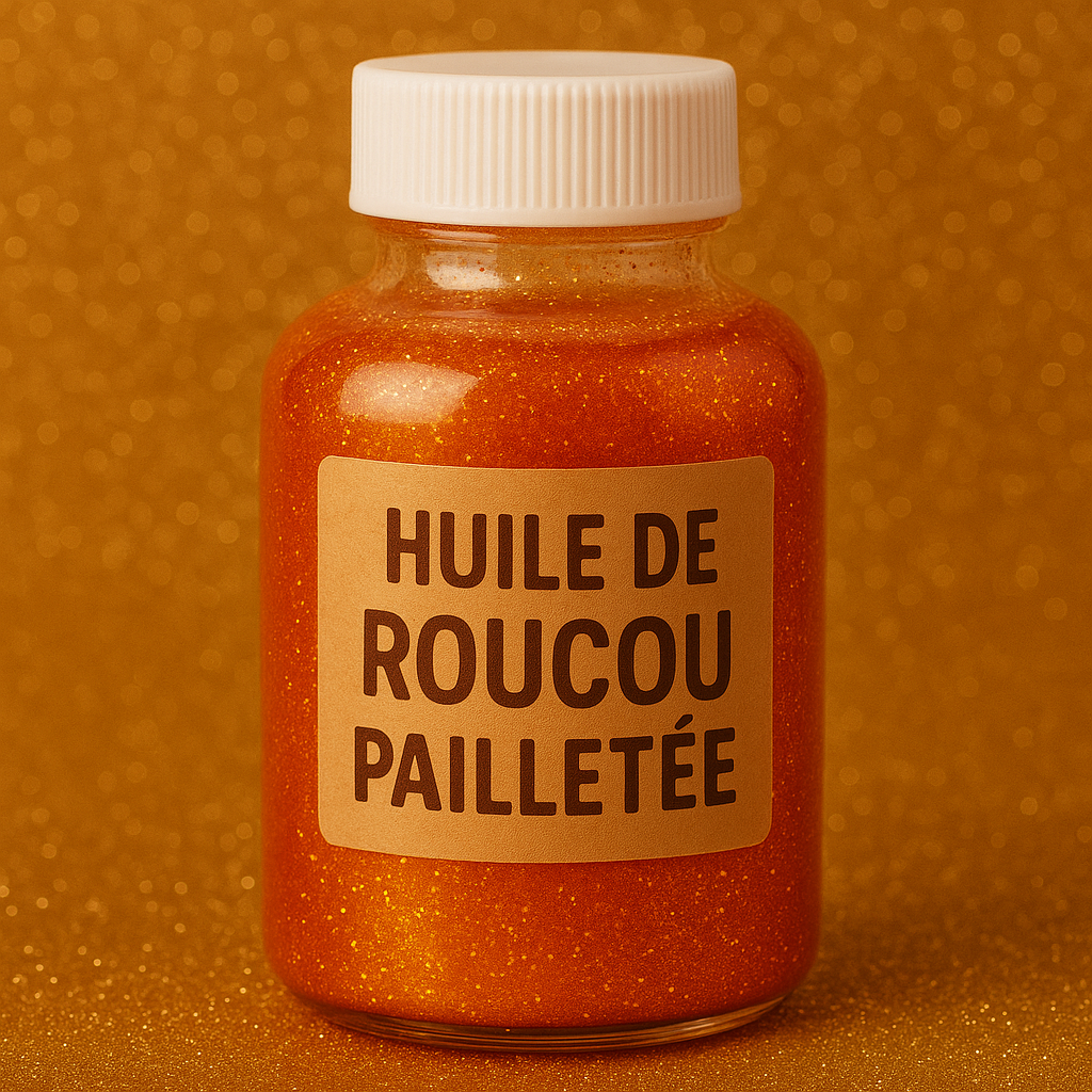 Huile de roucou pailletée